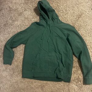 Green hooded sweatshirt